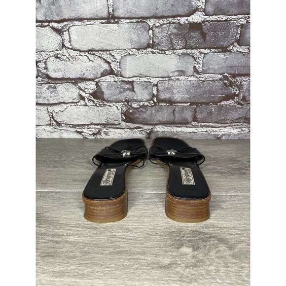 Brighton Loreta Black Leather Heart Charm Heel Slides Sandals Women 6.5M US/37EU - Picture 5 of 16